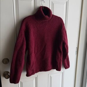 111 State 100% Wool Red Turtleneck Sweater M